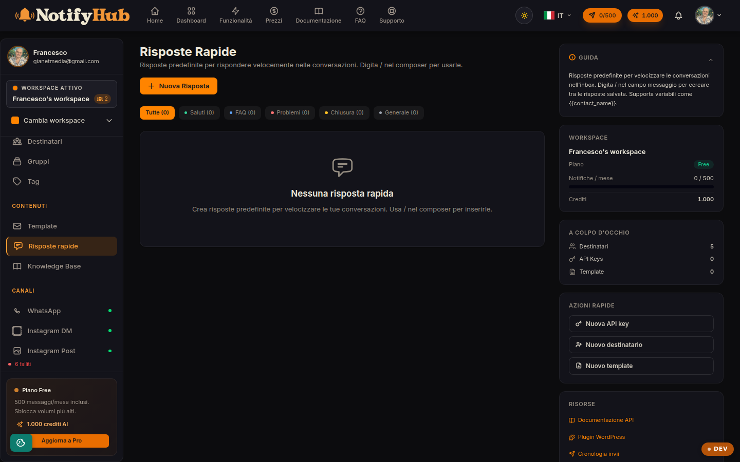 Respostas rápidas